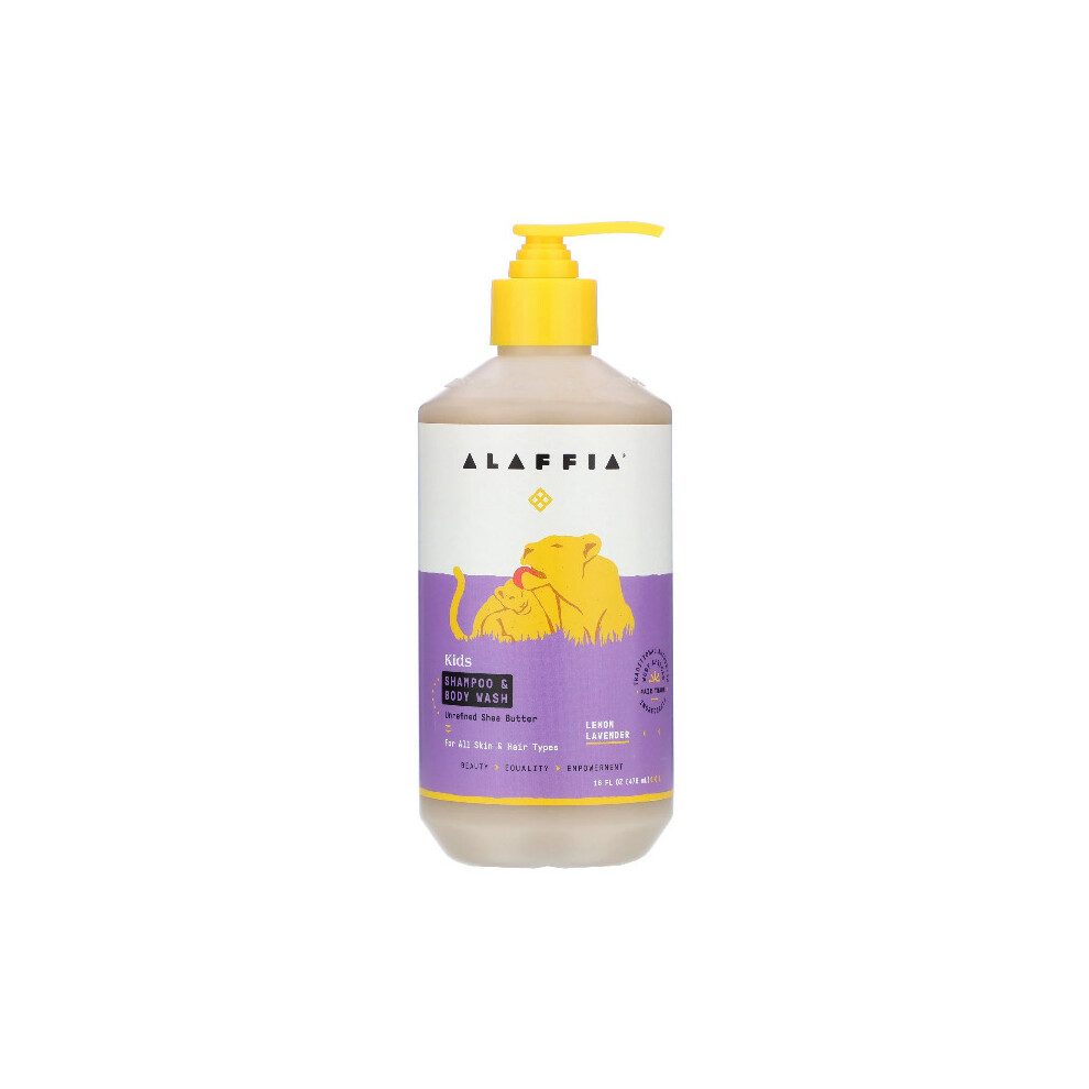 Everyday Alaffia, Kids Shampoo & Body Wash, Lemon Lavender, 476Ml