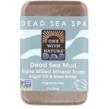 One with Nature, Dode Zee Mineralen Zeep Bar, Dode Zee Modder, Geurende-vrij, 7 oz (200 g)