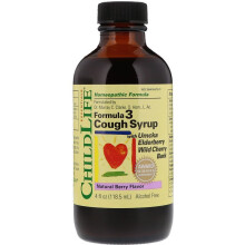 ChildLife Essentials, Essentials, Formula 3 Cough Syrup, Alcohol Free, Natural Berry, 4 fl oz (118,5 ml)