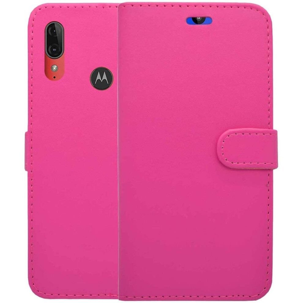 Case For Motorola E6 Plus Pink Wallet Flip PU Leather Cover