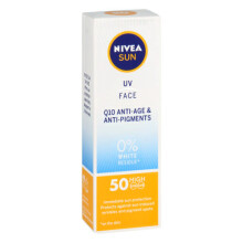 Nivea Sun UV Face Cream Q10 SPF 50 – Anti-Age & Anti-Pigments, 50ml, 0% White Residue