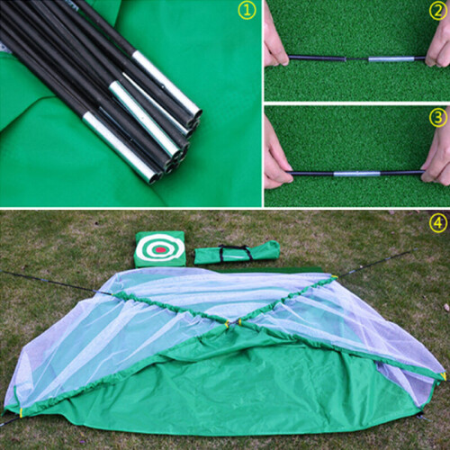2M Golf Practice Cage Training Cage Driving Hit Net Foldable Oxford Cloth Polyester 2