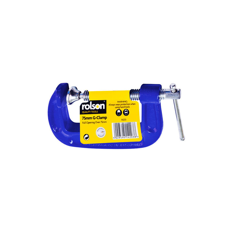 Rolson 14203 75mm Fine Thread G Clamp