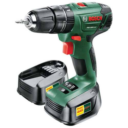 Bosch Bosch 06039A3371 PSB 1800 LI-2 Cordless Combi Drill - 2 Batteries