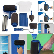 (8pc, Blue) Professional Paint Roller & Decorating Brush Set