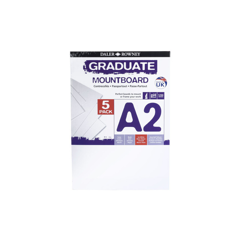 Daler Rowney A2 Graduate Mount Board Pack of 5 Ice White