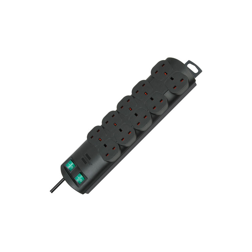 Brennenstuhl 1153303120 Primera Line Extension Socket 10 Way Black 2M 4007123214358