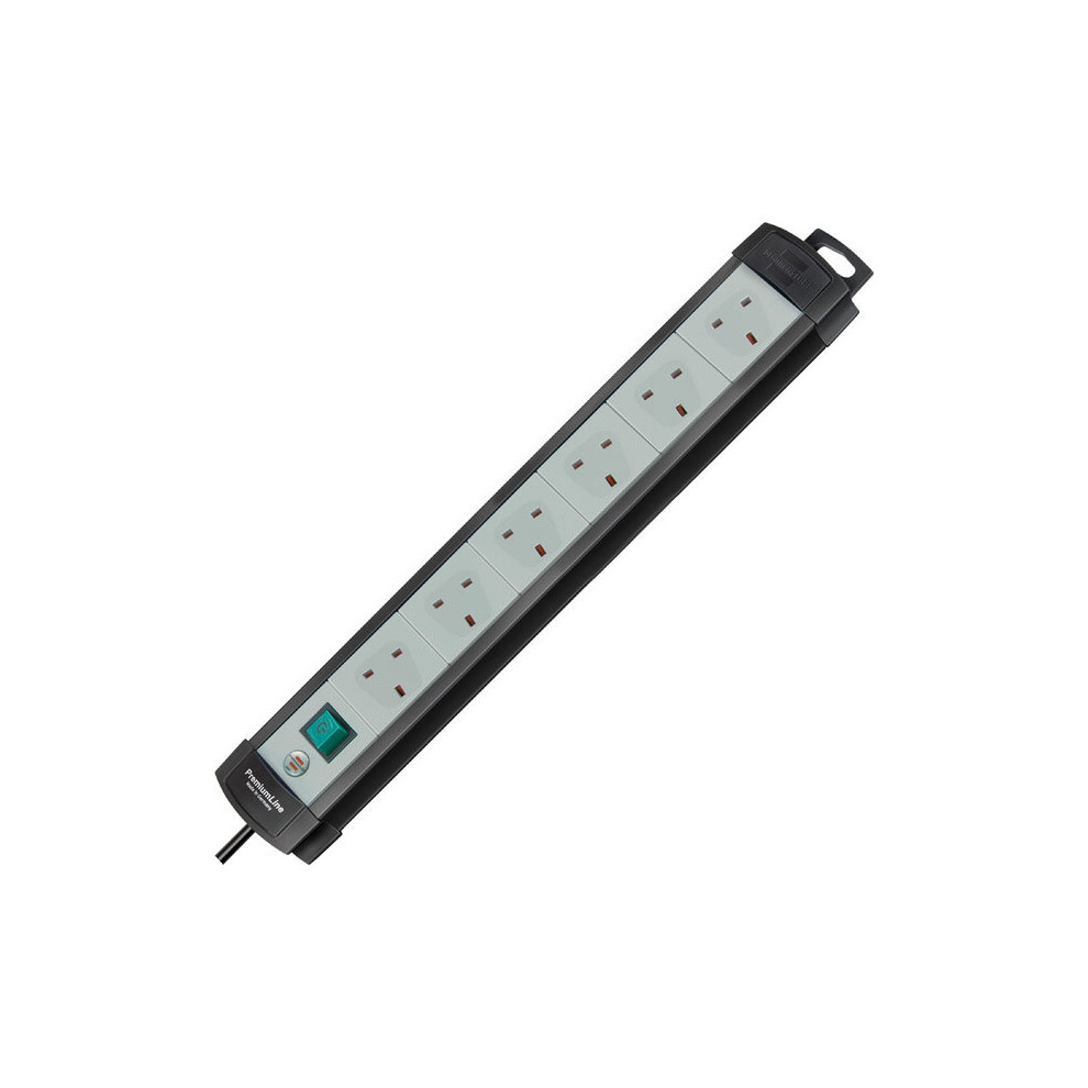 Brennenstuhl 1951563100 Premium Line Extension Socket 6 Way Black/Light Grey 3M 4007123627301