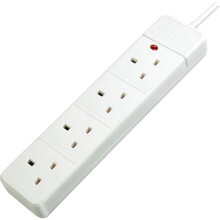 Brennenstuhl 1150623444 4 Way Extension Socket with Neon Indicator White 2m