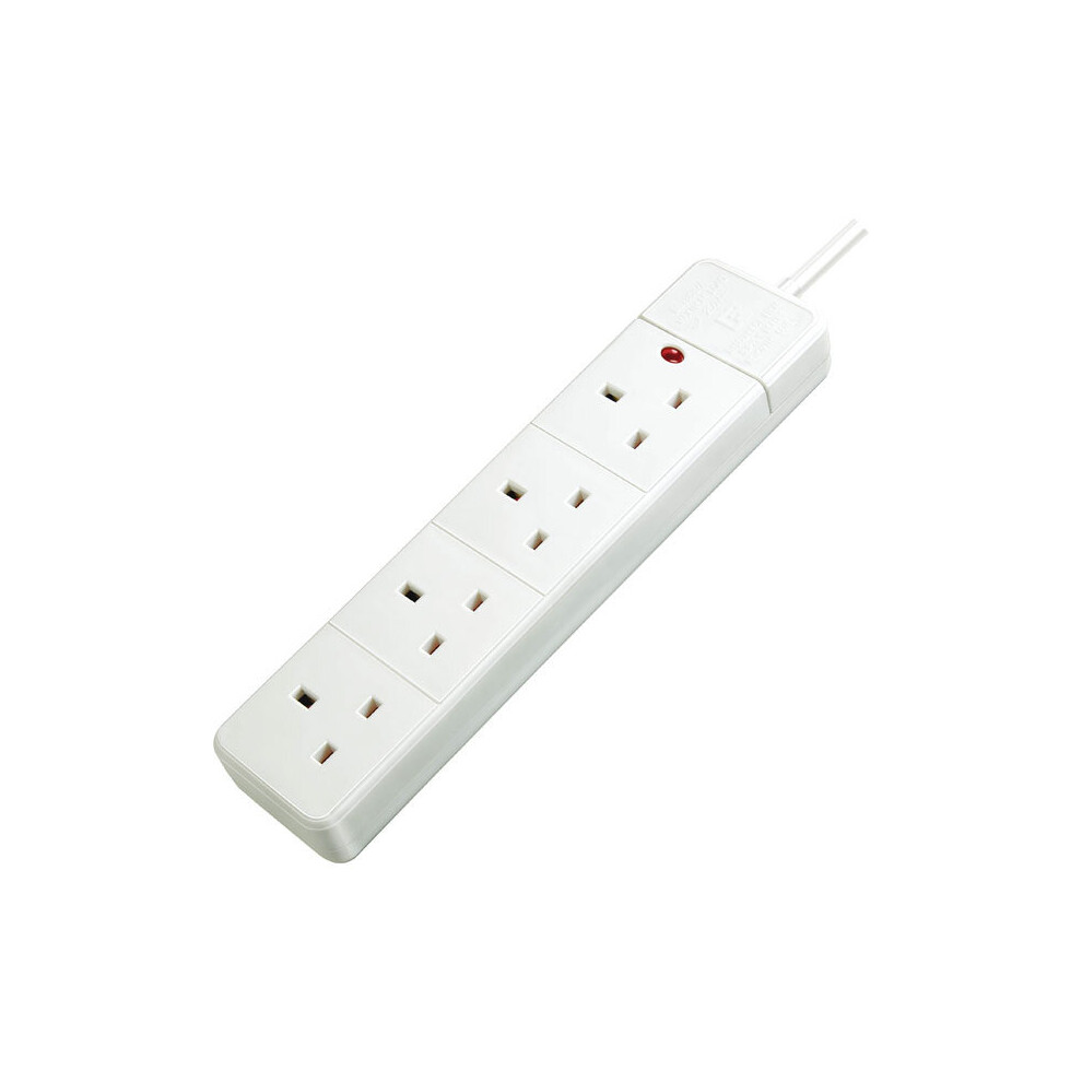Brennenstuhl 1150623444 4 Way Extension Socket With Neon Indicator White 2M 4007123173396