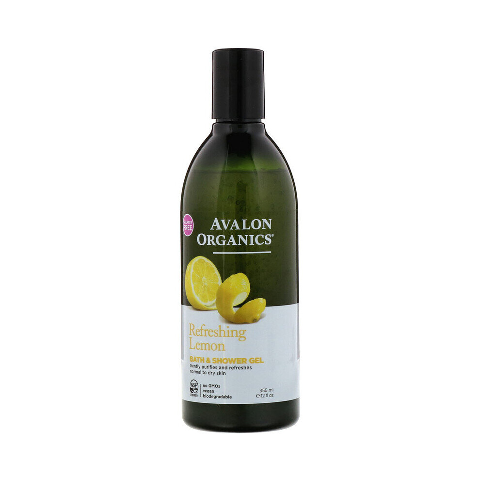 Avalon Organics, Bath & Shower Gel, Lemon, 355ml