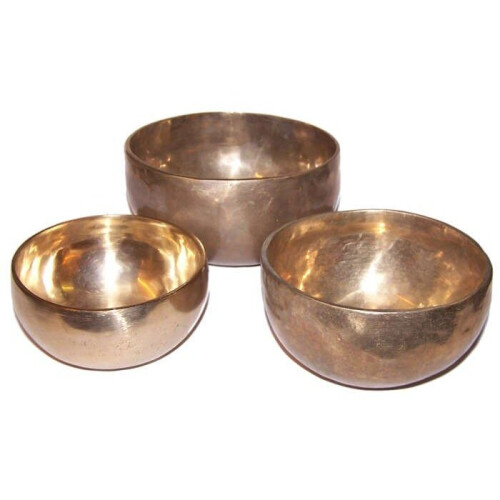 Set of 3 Handmade Brass Singing Bowls, Buddhist practice