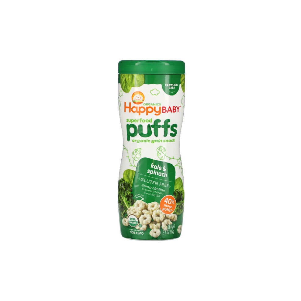 Happy Family Organics, Superfood Puffs, Organic Grain, Kale & Spinach