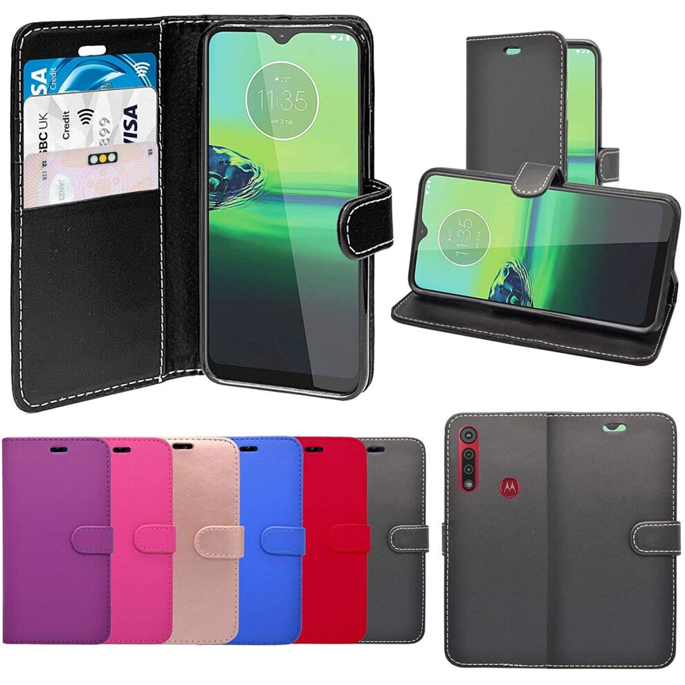 Case For Motorola One Macro Wallet Flip Pu Leather Pouch Cover Black 804050317596