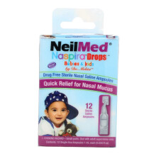 NeilMed, Naspira Drops, Babies & Kids, 12 Sterile Saline Ampoules, 1ml