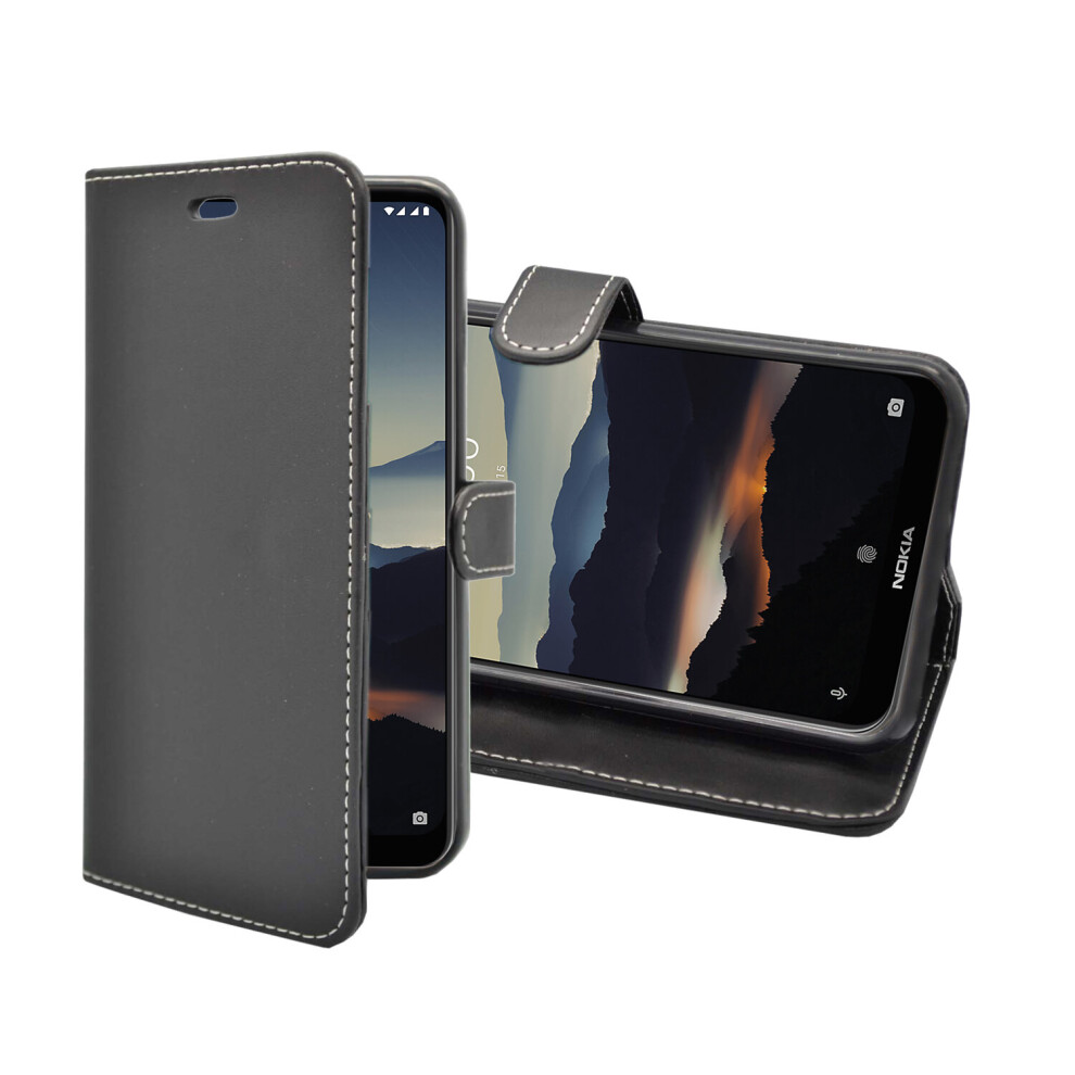 Case For Nokia 7.2 Black Wallet Flip PU Leather Pouch Cover