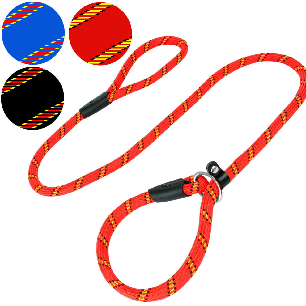 (Red) Dog Slip Lead Adjustable Training Pet Puppy Leash