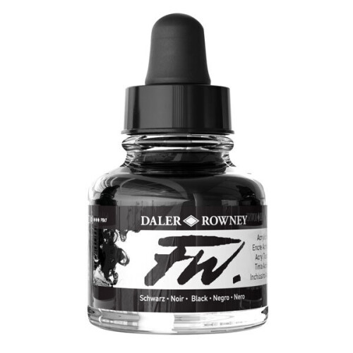 Daler-Rowney FW Tinte, 29,5 ml, Schwarz (Indien)