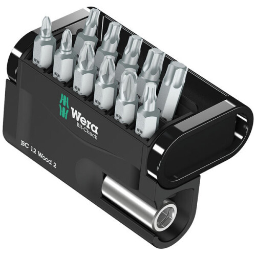 Wera Bits set - WERA - Bit-Check 12 Hout 2 - 11 bits + magnetische bit houder - Houten koffer