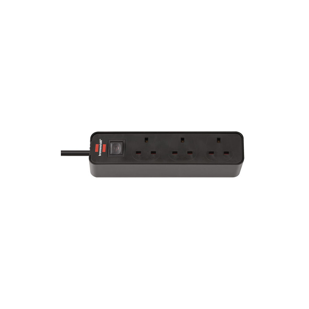 Brennenstuhl 1153233000 Ecolor 3 Way Black Switched Extension Socket 1.5M
