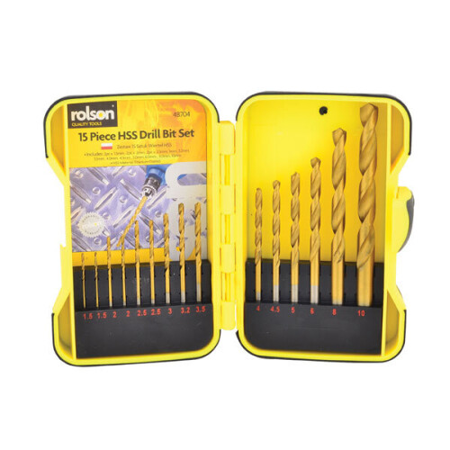 Rolson Rolson 48704 15pc HSS Drill Set