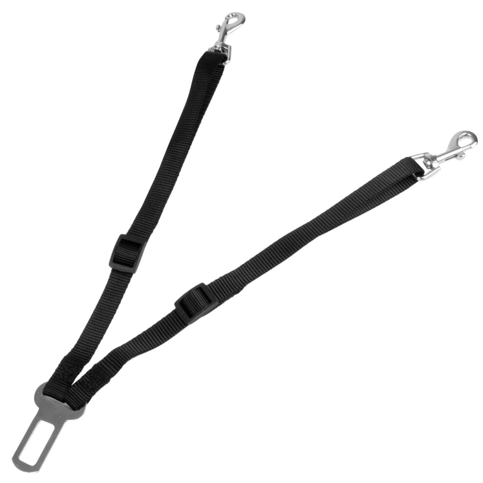 Twin Pet Car Seat Belt Clip Dog Cat Safety Harness for 2 Pets Double