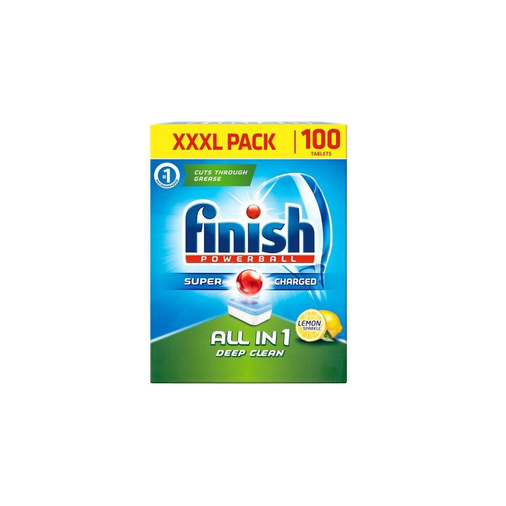 Finish 100Pc Powerball All-In-1 Dishwasher Tablets - Lemon Sparkle