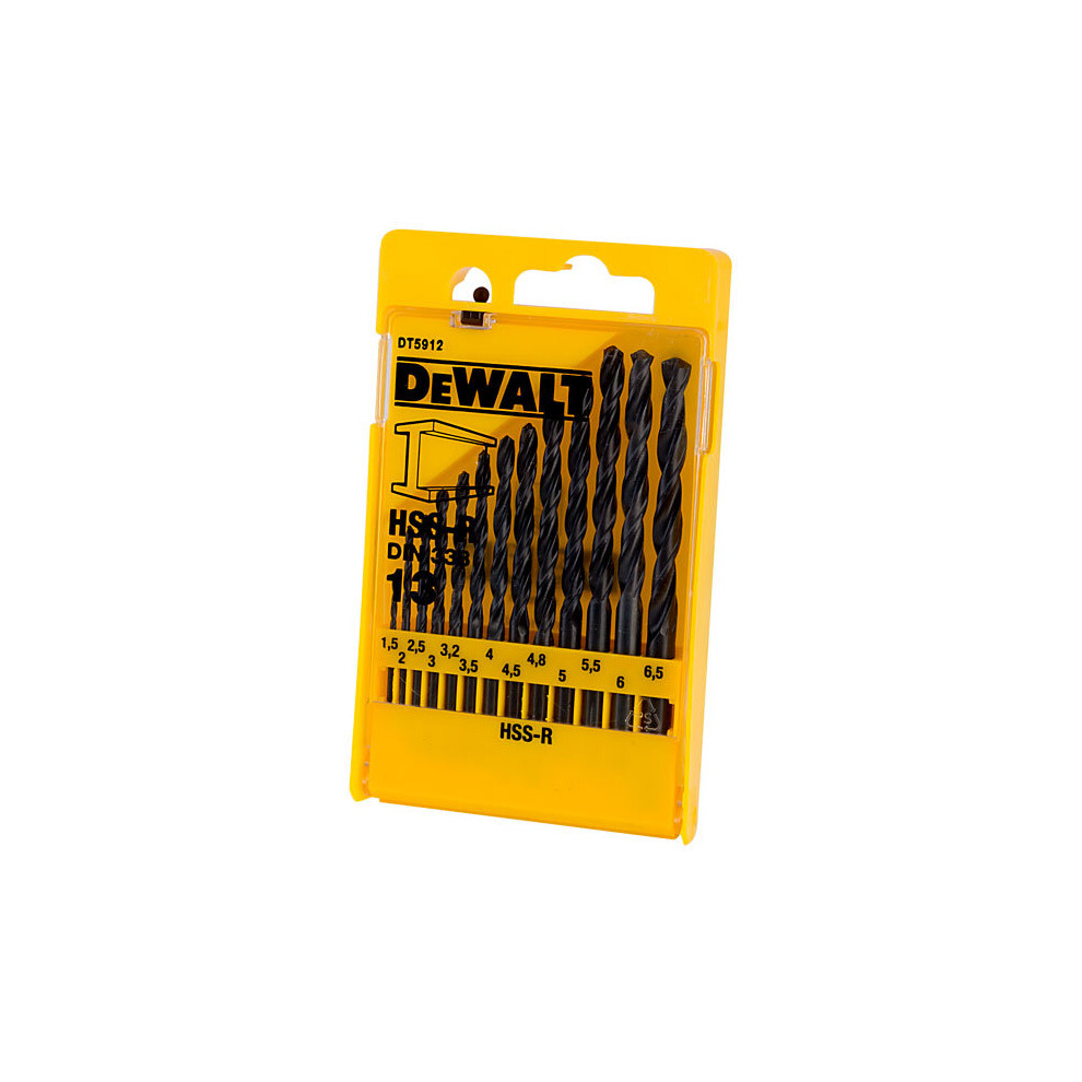 DeWalt DT5912 HSS-R DIN 338 Jobber Metal Drill Bit Set 13pc
