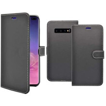 Case For Samsung Galaxy S10 Plus Black Wallet Flip PU Leather Phone Cover