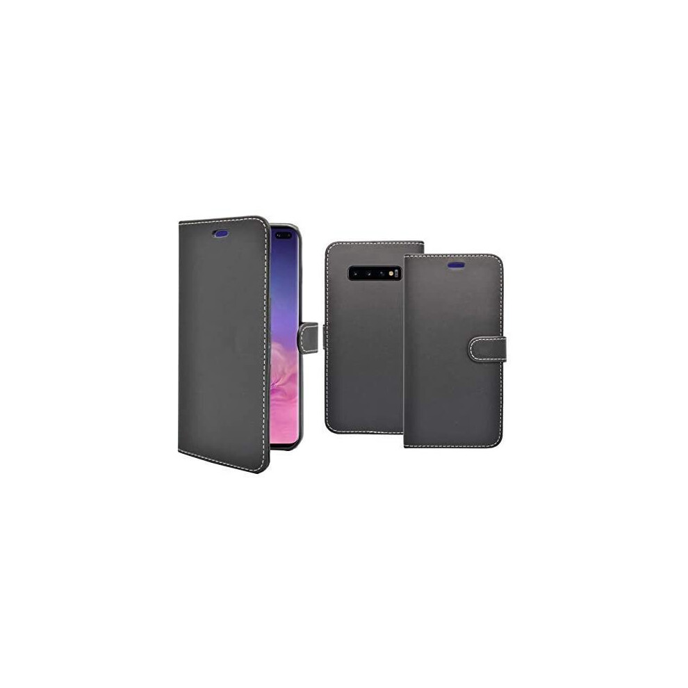Case For Samsung Galaxy S10 Plus Black Wallet Flip PU Leather Phone Cover