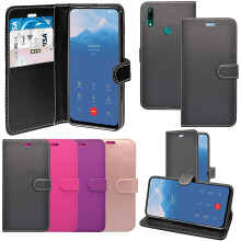 (Black) Case For Huawei P Smartz Wallet Flip PU Pouch Phone Cover