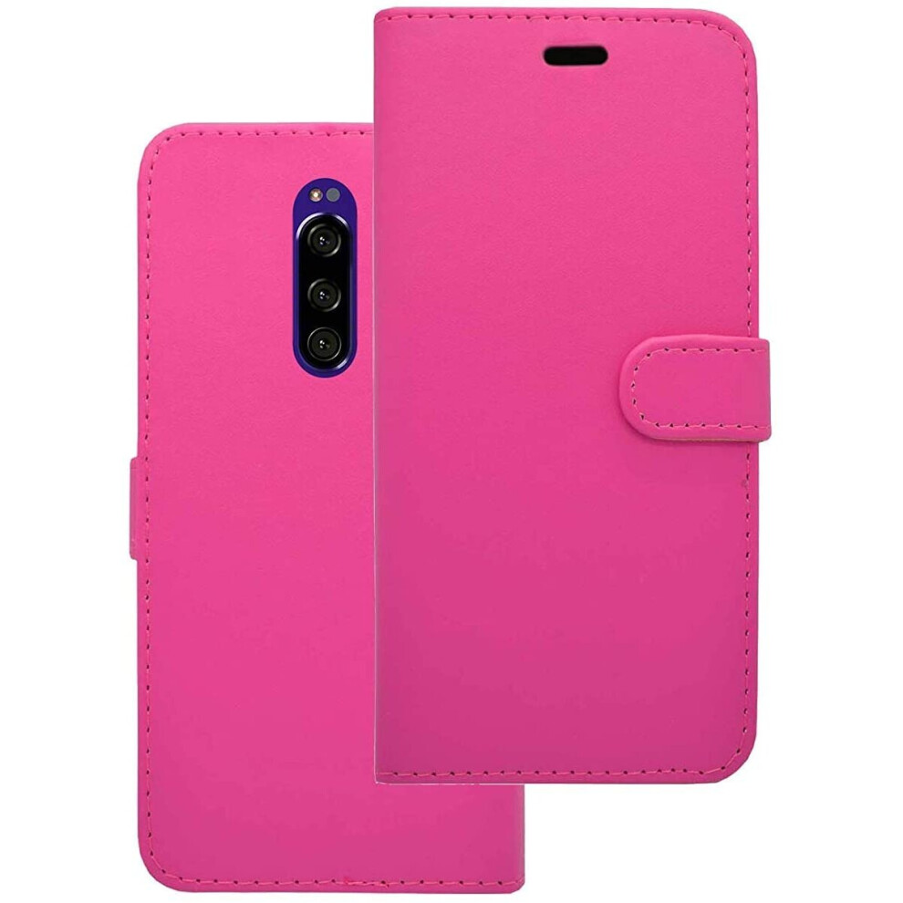 (Pink) Case For Sony Xperia 1 Wallet Flip PU Leather Pouch Phone Cover