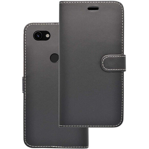 (Black) Case For Google Pixel 3a Wallet Flip PU Leather Pouch Phone Cover 2