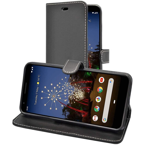 (Black) Case For Google Pixel 3a Wallet Flip PU Leather Pouch Phone Cover 1