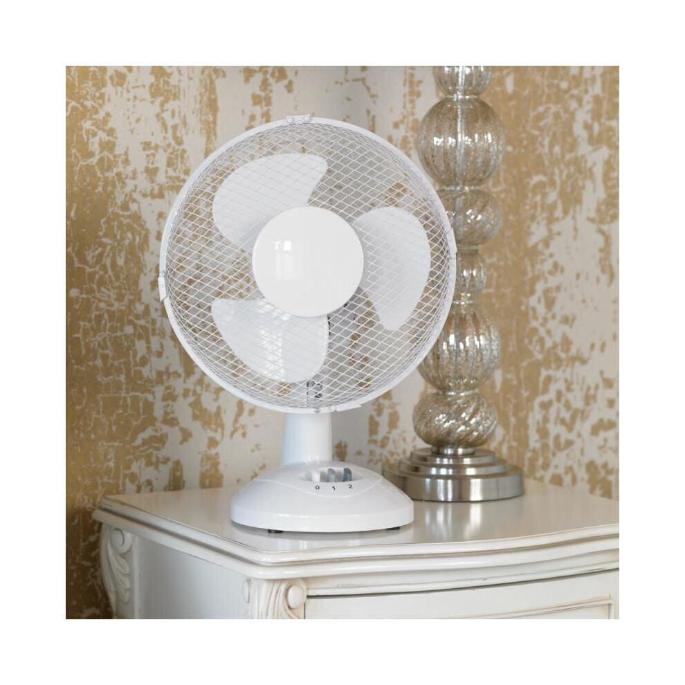 23cm (9") Oscillating Desk Fan with 2 Speed Settings Perfect for Office Desks