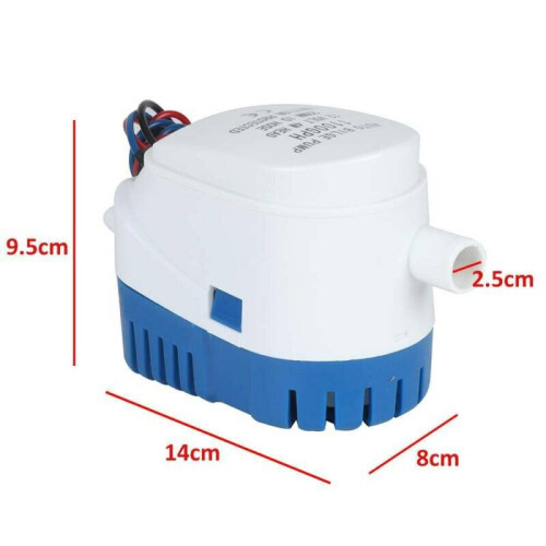 12V 1100GPH Marine Automatic Submersible Bilge Pump Auto Float Switch Internal 1