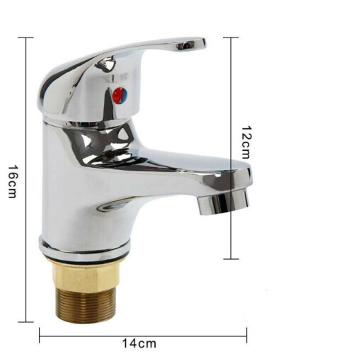 Modern Bathroom Taps with 2 Hoses Single Basin Sink Mono Mixer Chrome 2