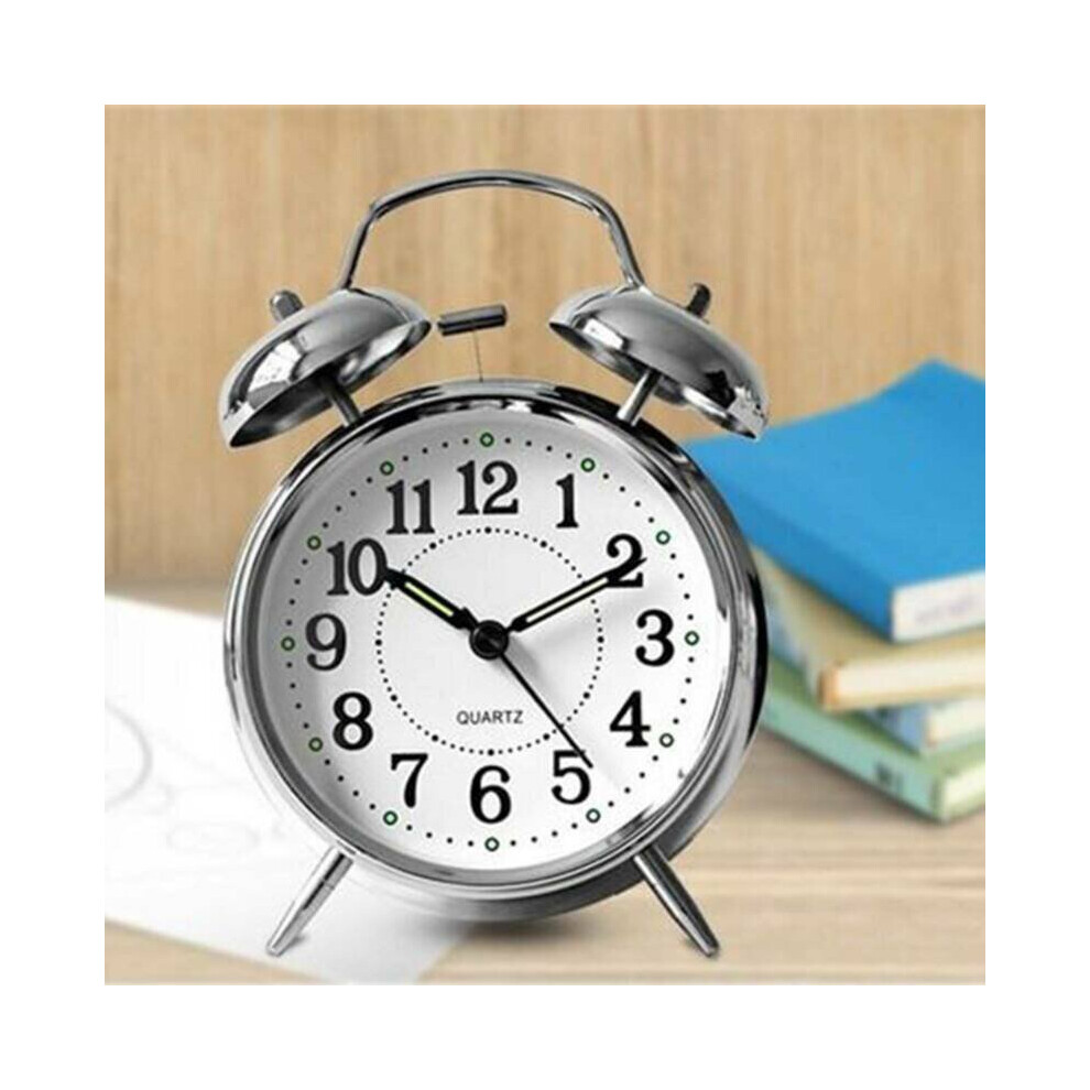 NEW Retro Loud Double Bell Mechanical Key Wound Alarm Clock UK