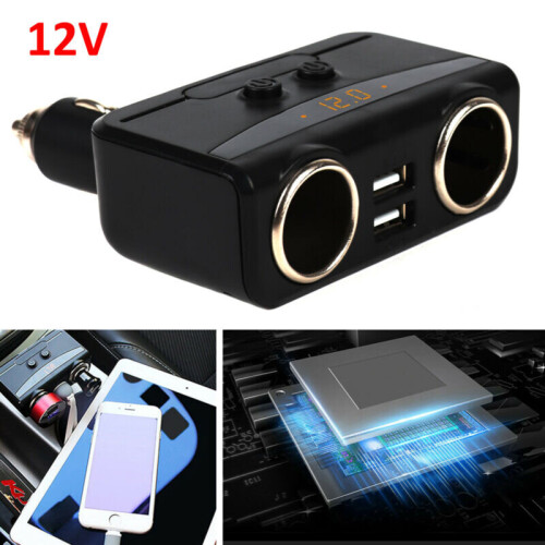 2 Way DC 12V Car Cigarette Lighter Adapter Socket Charger Splitter