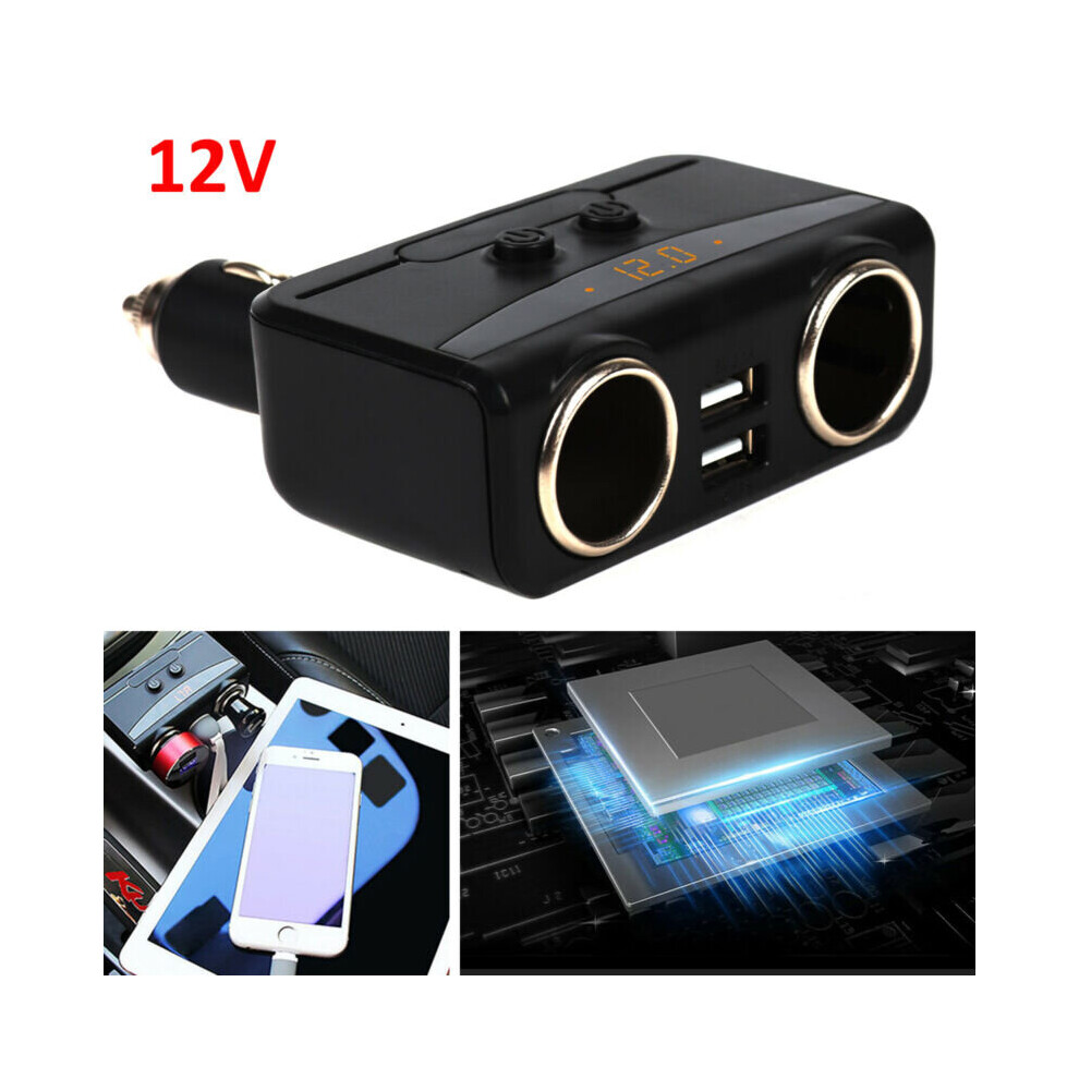 2 Way Dc 12V Car Cigarette Lighter Adapter Socket Charger Splitter 714131848270