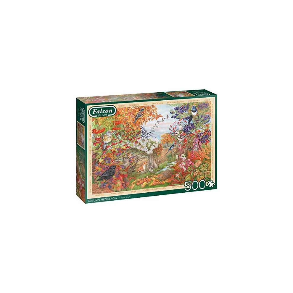 Falcon De Luxe Jumbo Autumn Hedgerow 500 Piece Jigsaw Puzzle
