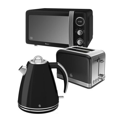 Swan Retro Kitchen Triple Pack Includes Toaster, Kettle & Microwave