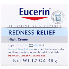 Crème de Nuit Eucerin Apaisement Rougeurs - Hydrate Doucement Peau Sensible - 1.7 oz