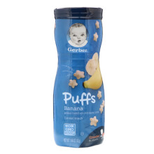 Gerber, Snacks voor Baby, Graan & Grow, Puffs, Geperst Graansnack, 8+ Maanden, Bananen, 1,48 oz (42 g)