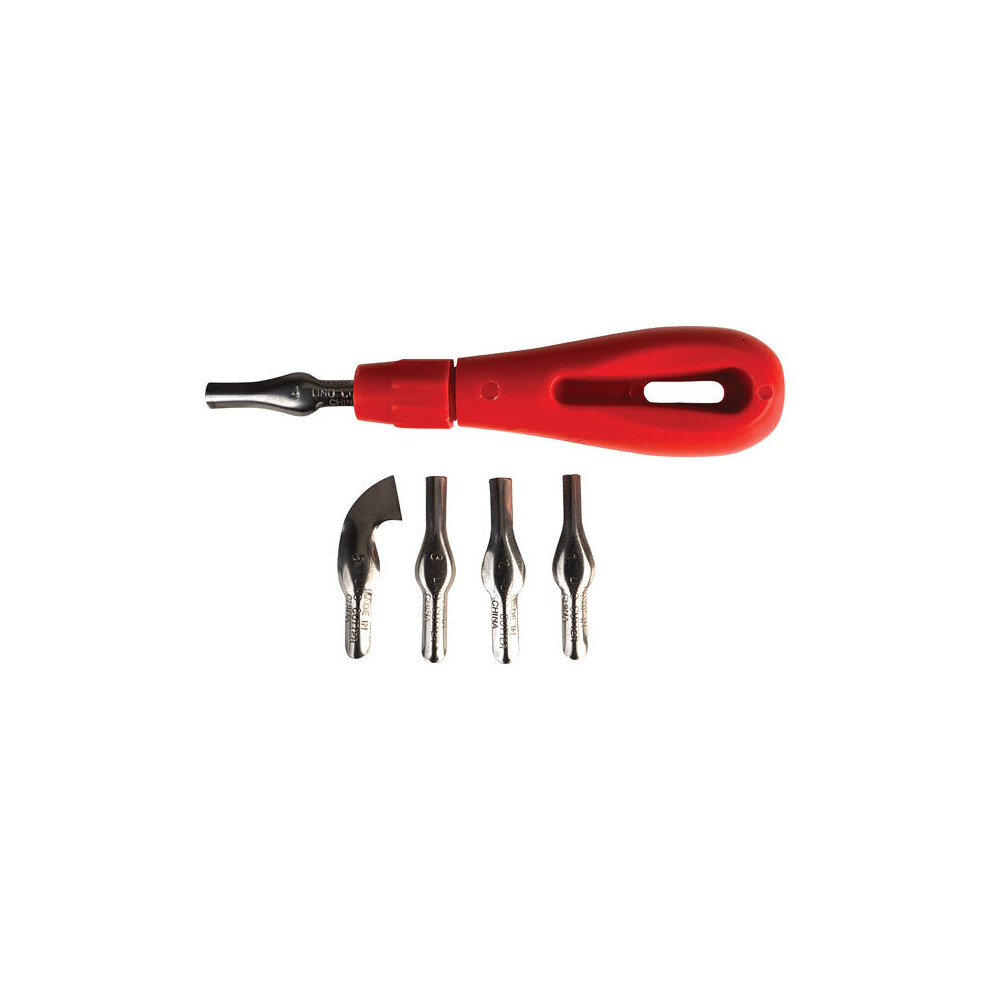 Major Brushes Lino Cutter Handle With Cutters Size 5