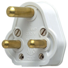 Mk 515Whi Round Pin Mains Plug White 15a