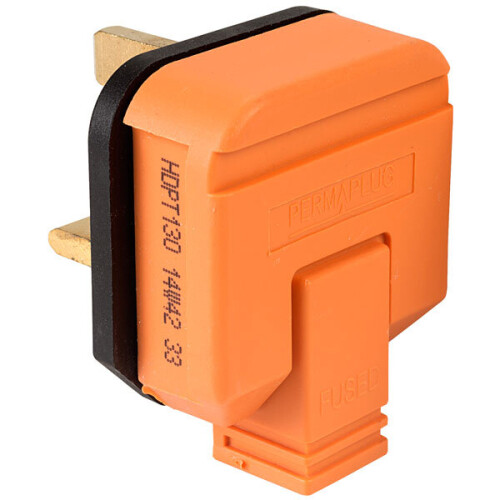 Masterplug HDPT13O HDPT130 Plug 13A Thermoplastic - Orange