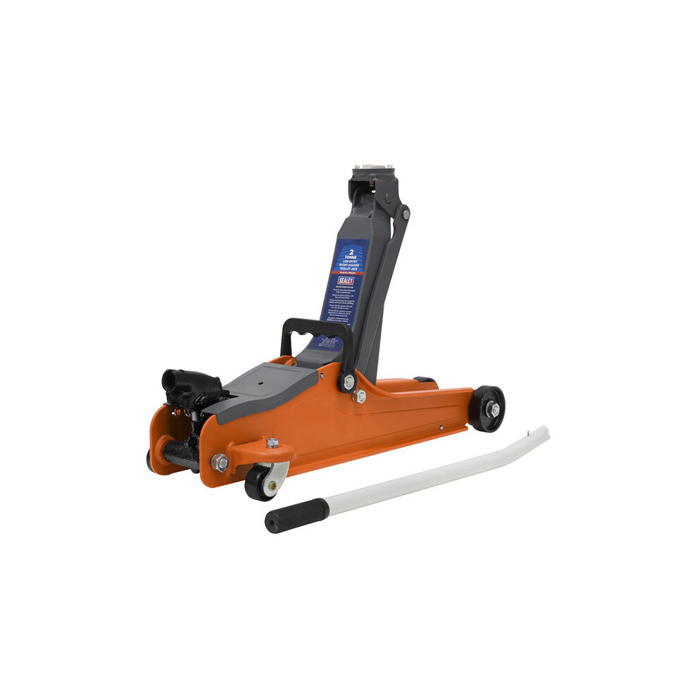 Sealey 1020LEO Trolley Jack 2tonne Low Entry Short Chassis - Orange