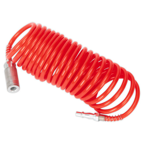 Sealey Sealey SA305 Coiled Air Hose 5mtr Ø5mm with Couplings