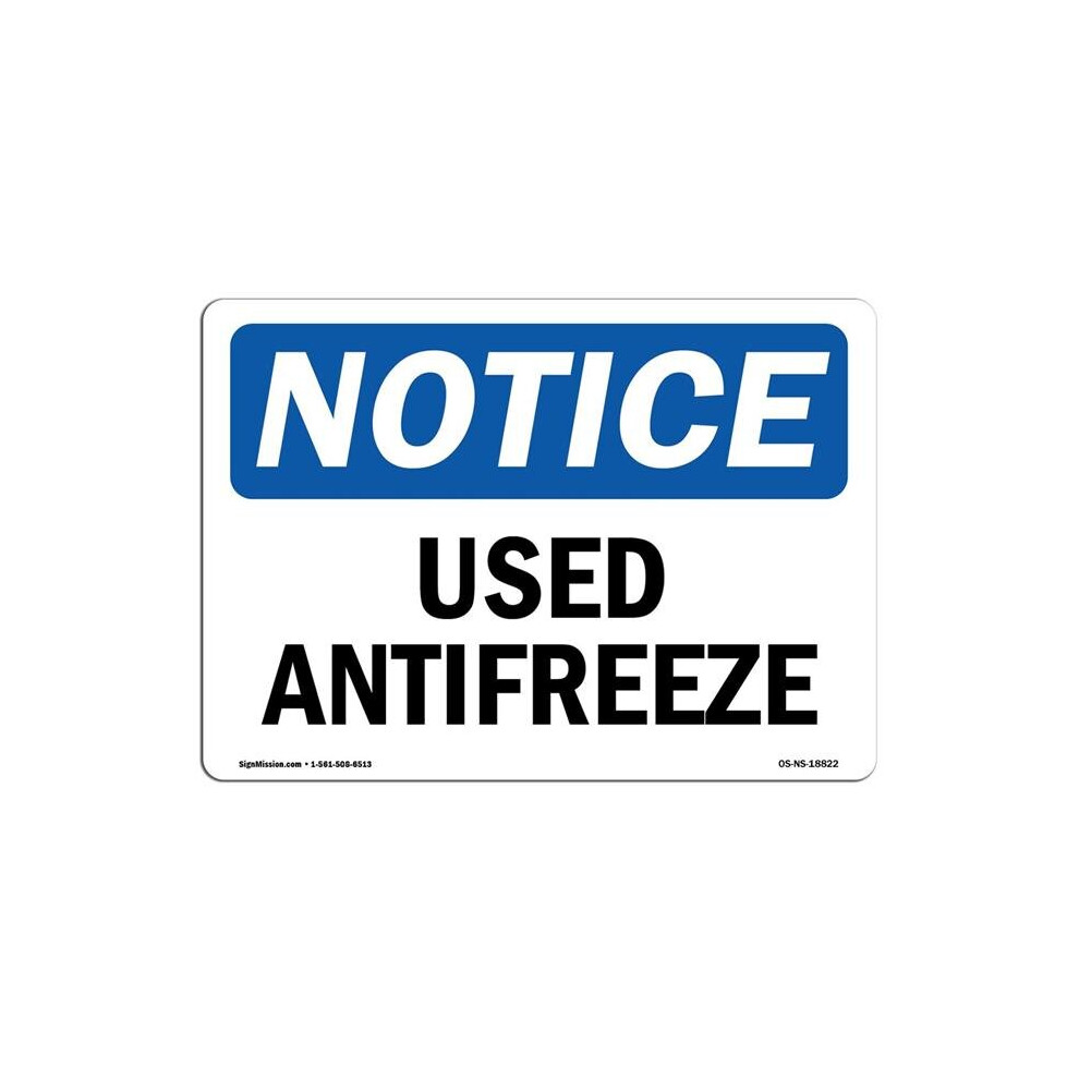 SignMission OS-NS-D-57-L-18822 Notice Used Antifreeze OSHA Decal Sign-image-OPC-P5TNPY2-NEW